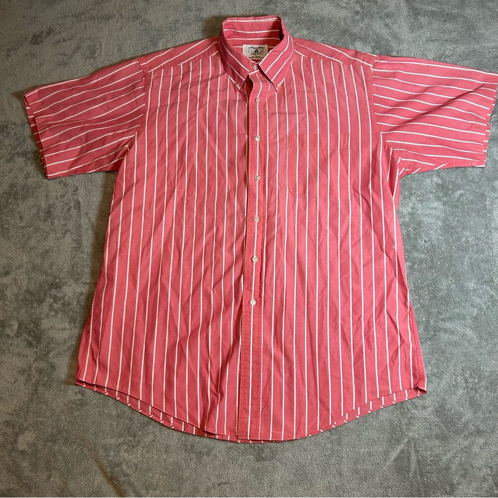Brooks Brothers Pink and White Striped Button Down Shirt